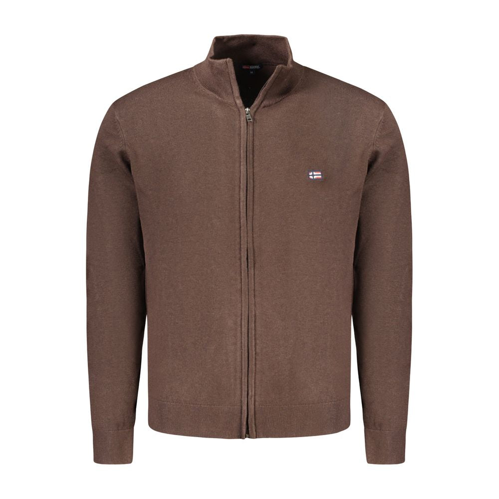 Norway 1963 Brown Zip Cardigan for Men - Comfortable & Stylish