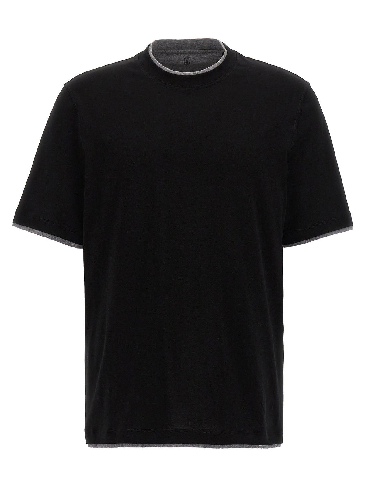 T-shirt en coton noir Brunello Cucinelli