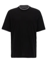 T-shirt en coton noir Brunello Cucinelli