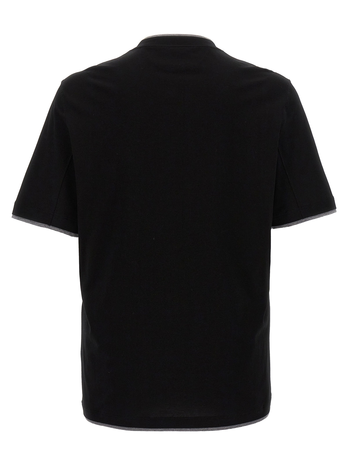 T-shirt en coton noir Brunello Cucinelli