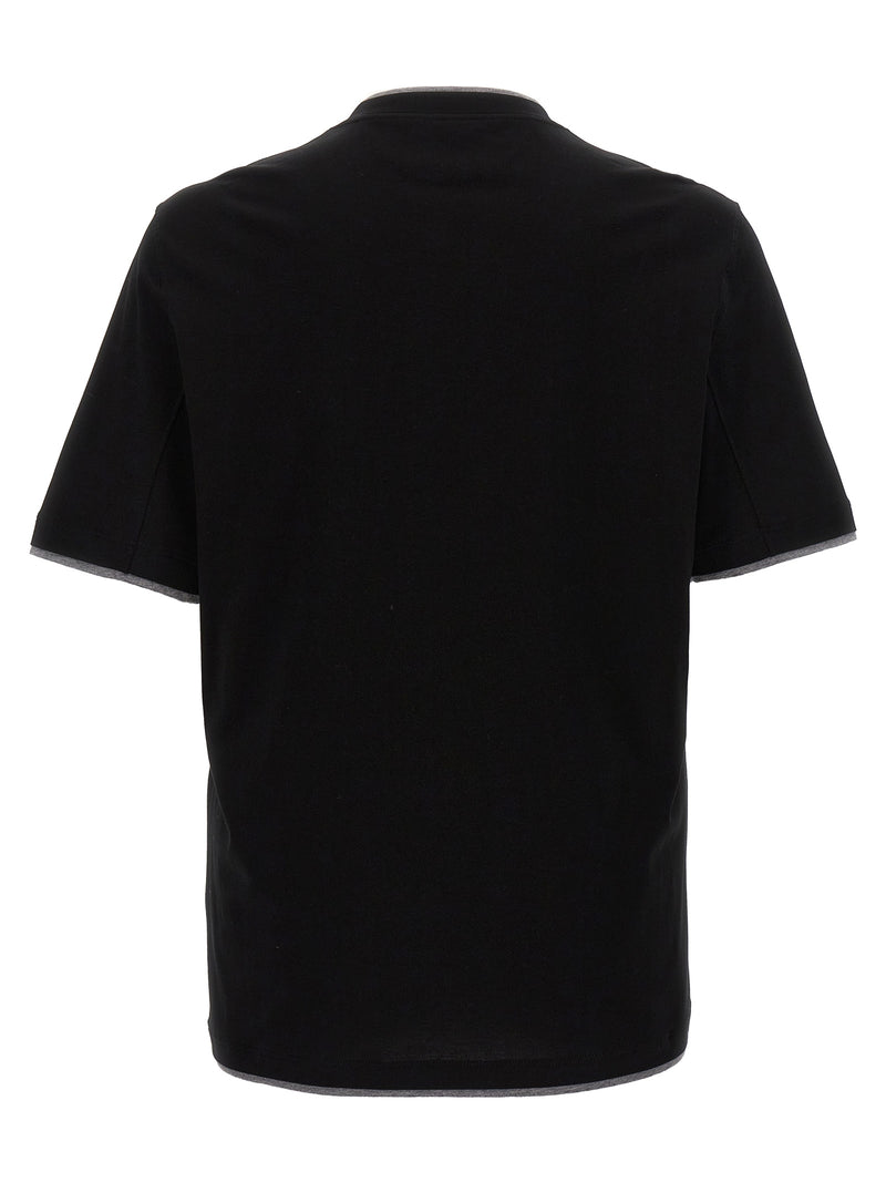 T-shirt en coton noir Brunello Cucinelli