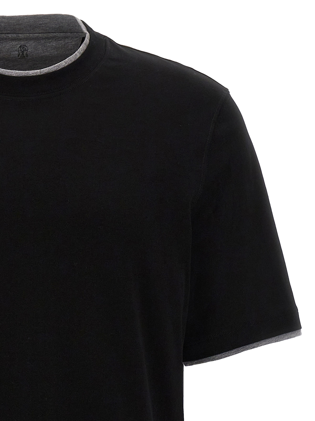 T-shirt en coton noir Brunello Cucinelli