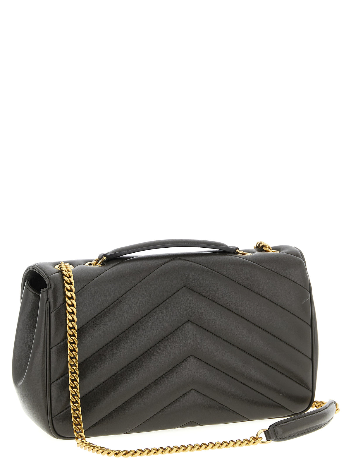 Saint Laurent Brown Lamb Leather Shoulder Bag