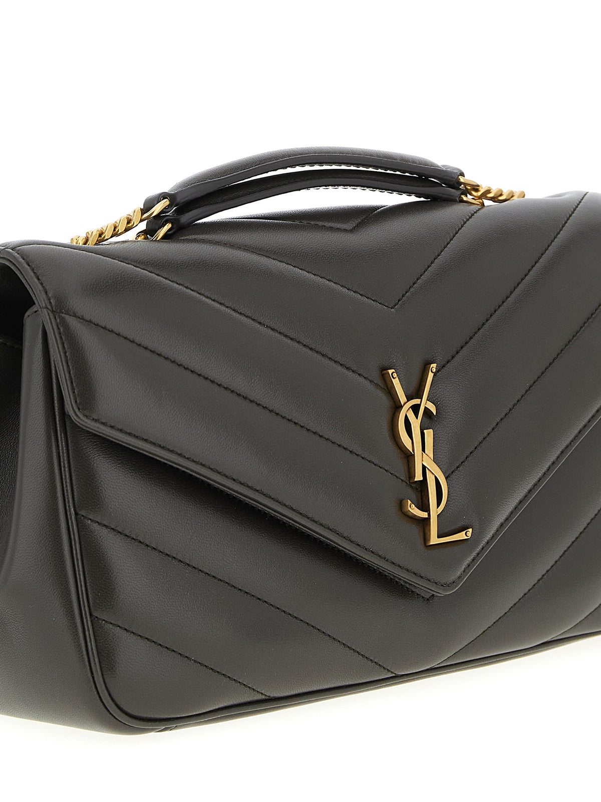 Saint Laurent Brown Lamb Leather Shoulder Bag