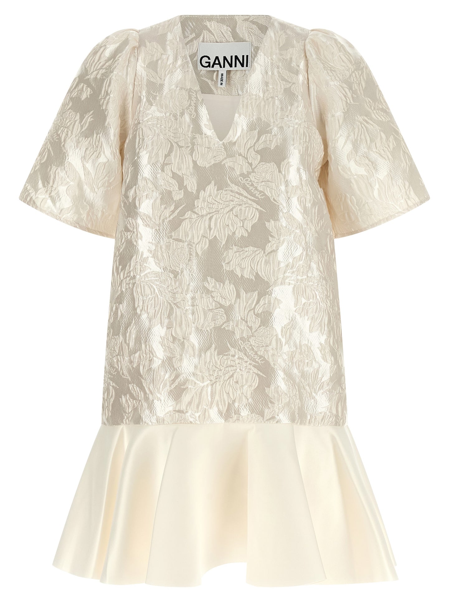 Ganni White Polyester Short Dress