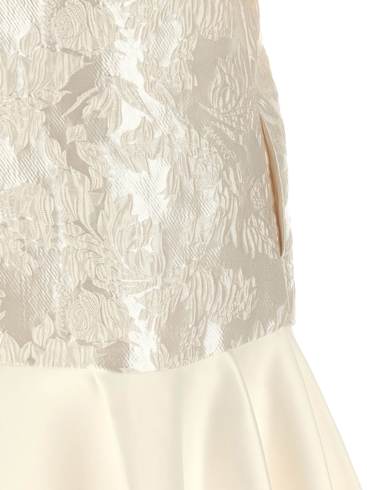Ganni Satin Cloque White Polyester Short Dress