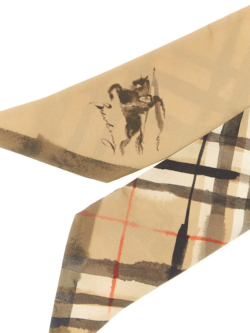 Burberry Beige Satin Foulard - Luxurious Silk Scarf