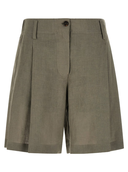 Brunello Cucinelli Bicolor Linen Bermuda Shorts