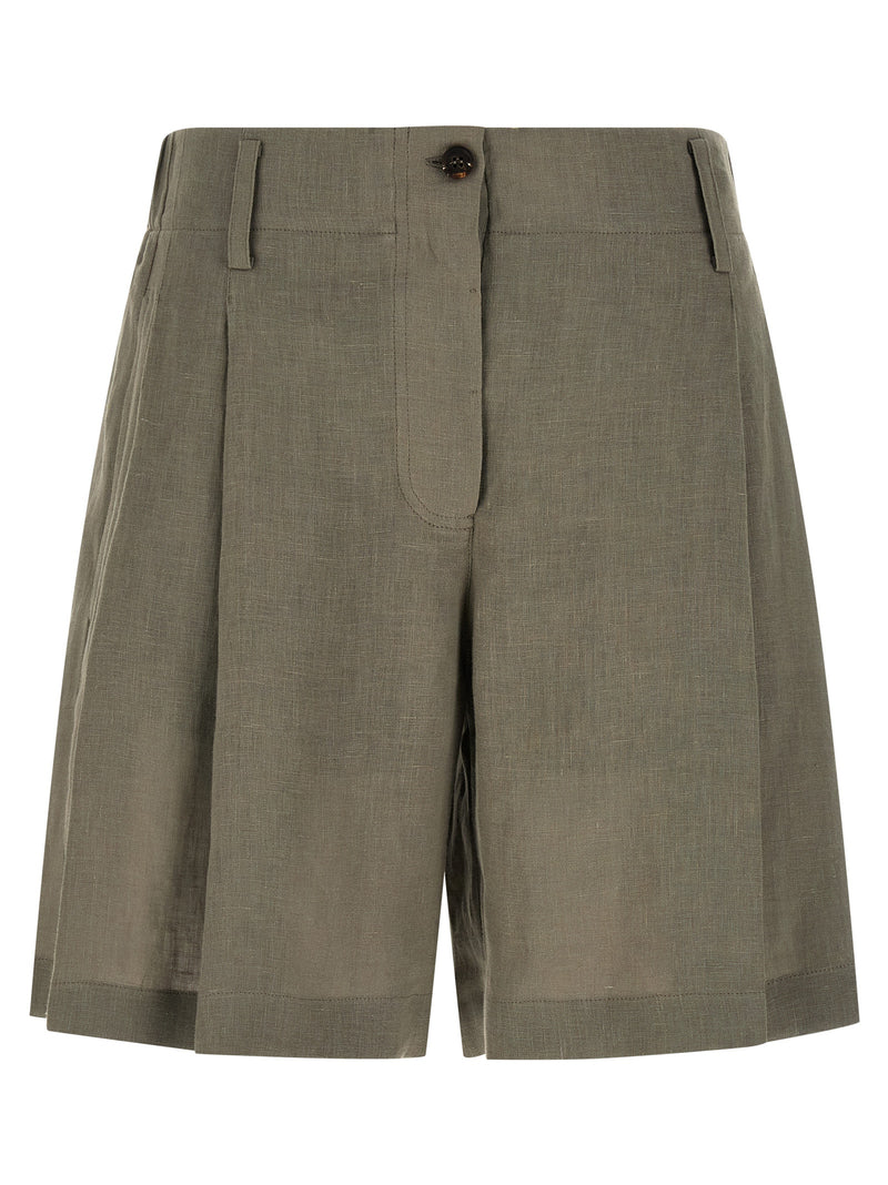 Brunello Cucinelli Bicolor Linen Bermuda Shorts