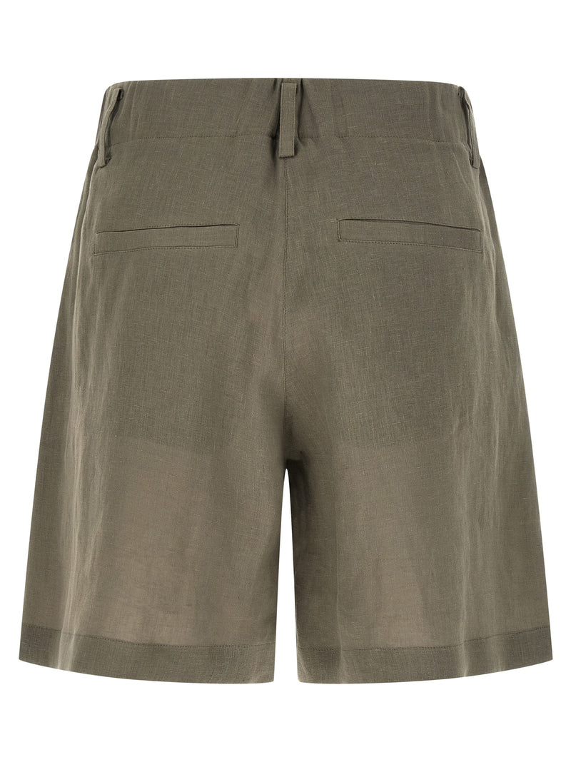 Brunello Cucinelli Bicolor Linen Bermuda Shorts