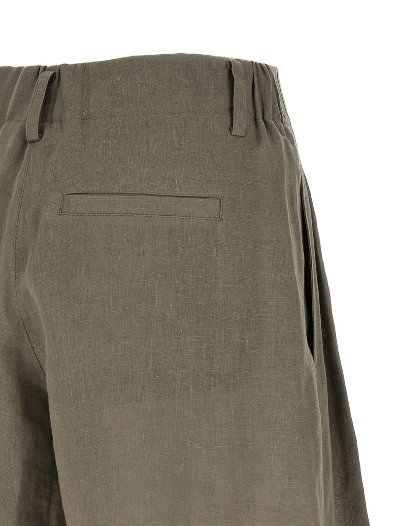 Brunello Cucinelli Bicolor Linen Bermuda Shorts
