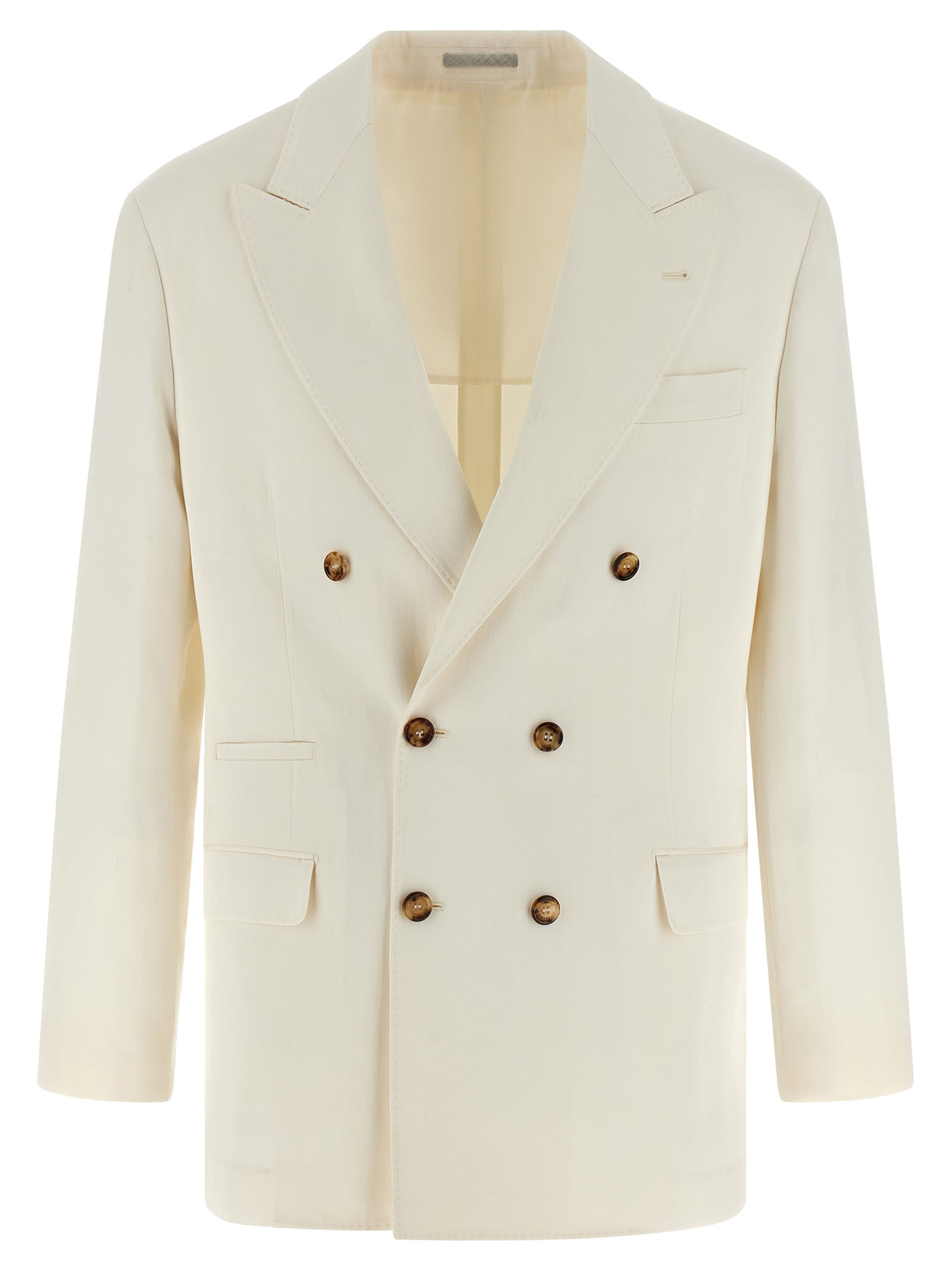 Brunello Cucinelli White Silk Blazer
