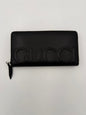 Gucci GUCCI Zip Black Front Logo Embossed Wallet