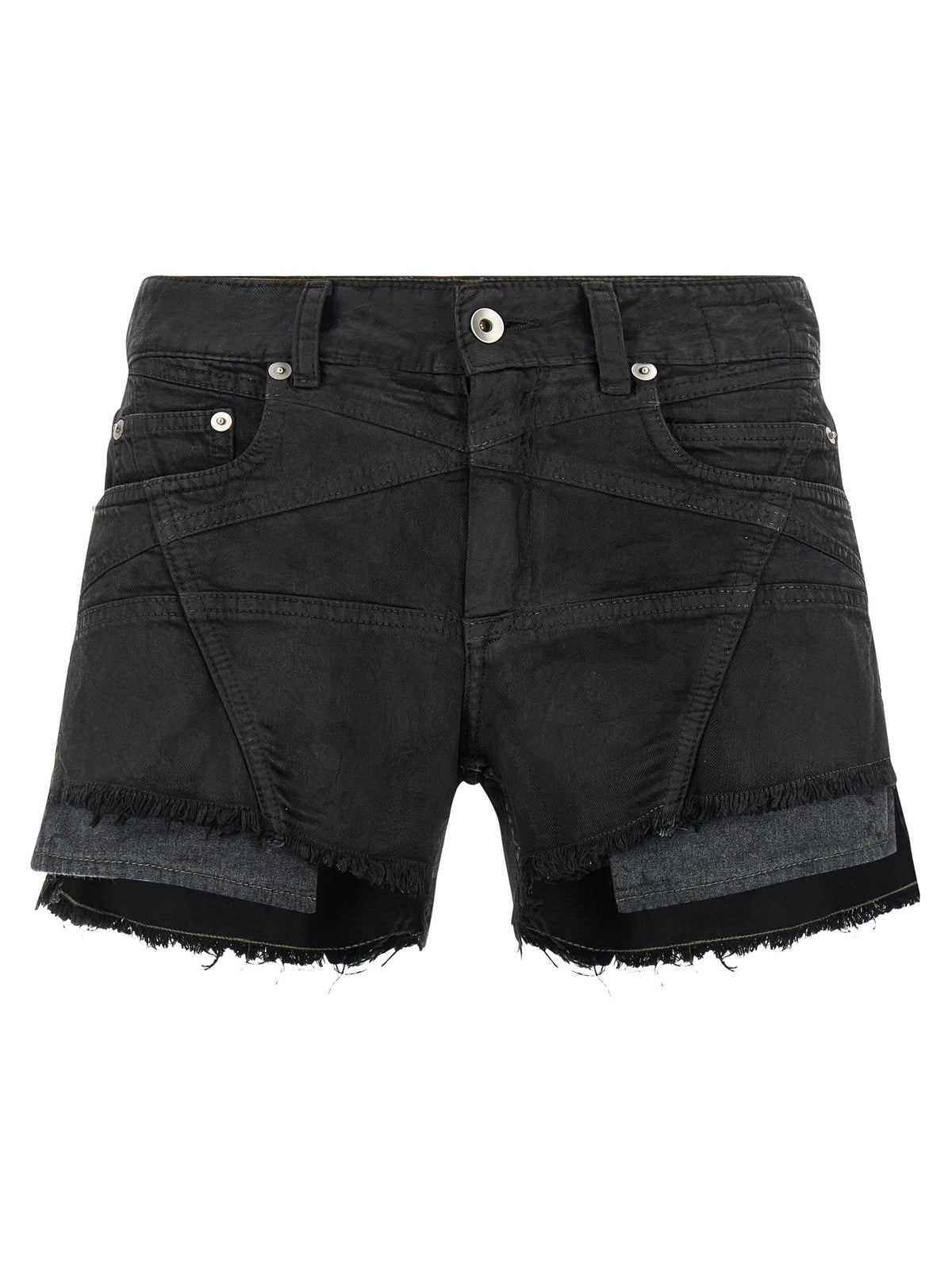 DRKSHDW Lana Cut Offs Black Cotton Bermuda Shorts