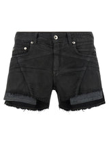 DRKSHDW Lana Cut Offs Black Cotton Bermuda Shorts