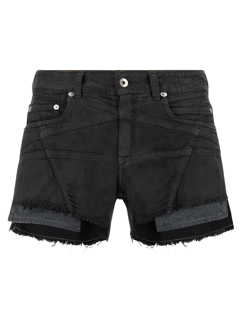 DRKSHDW Lana Cut Offs Black Cotton Bermuda Shorts