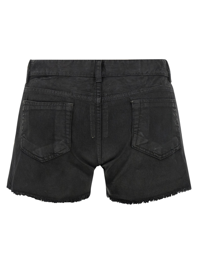DRKSHDW Lana Cut Offs Black Cotton Bermuda Shorts