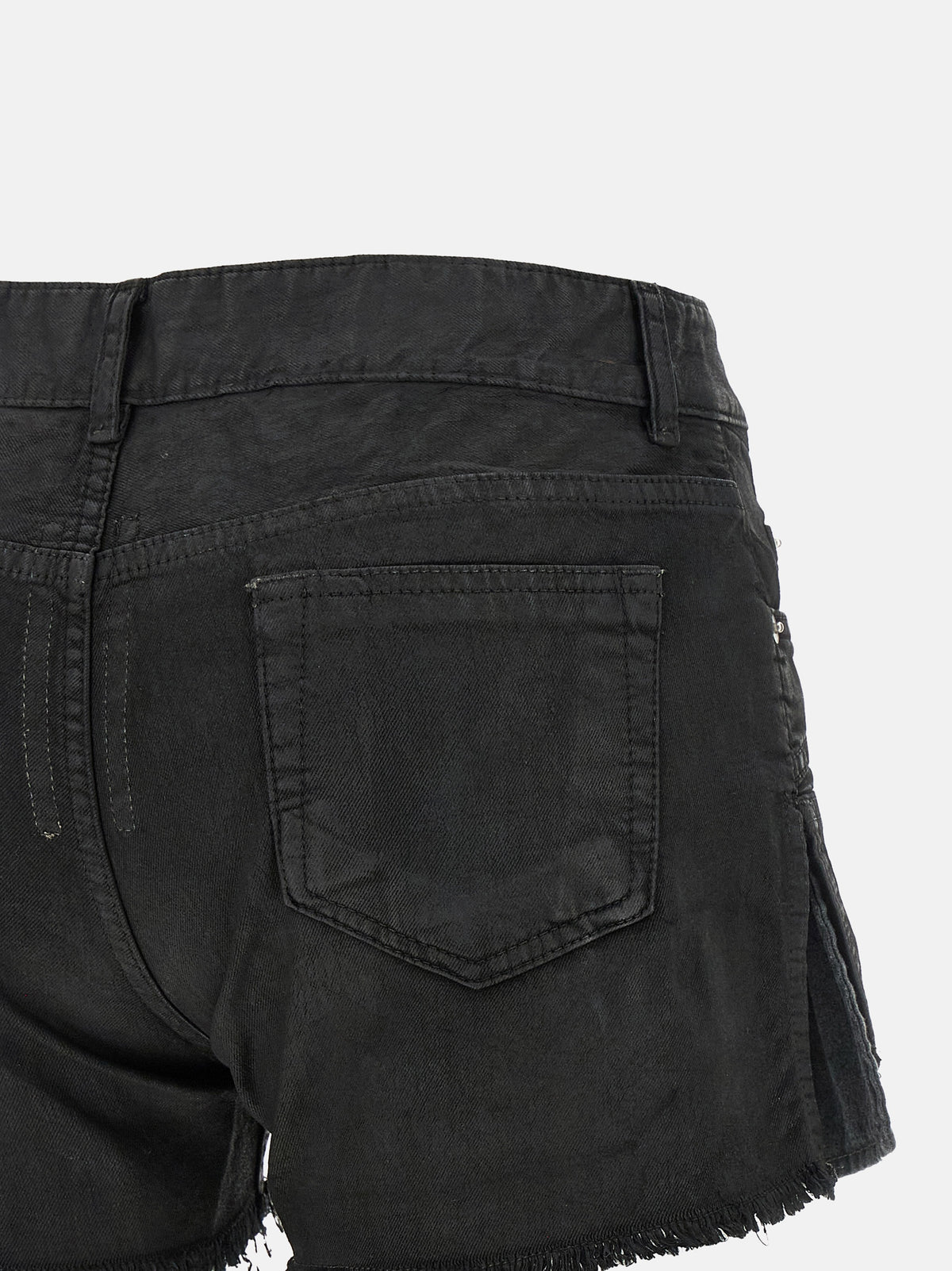 DRKSHDW Lana Cut Offs Black Cotton Bermuda Shorts