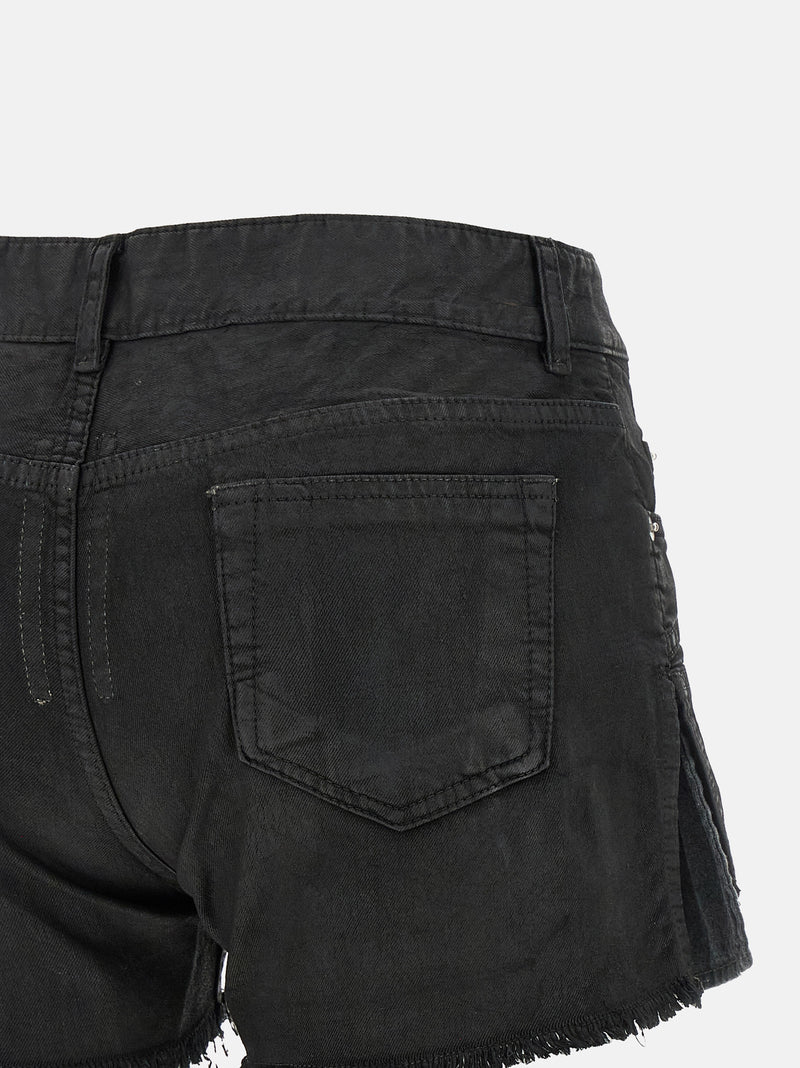 DRKSHDW Lana Cut Offs Black Cotton Bermuda Shorts