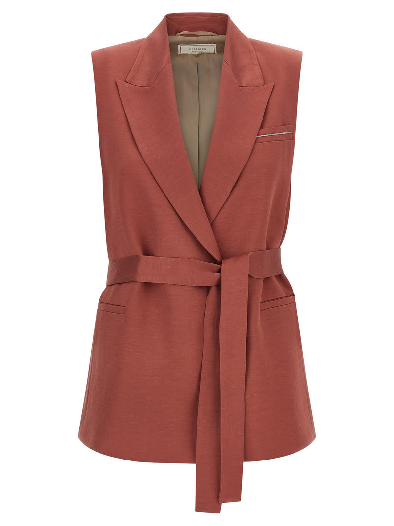 Peserico Multicolor Viscose Sleeveless Jacket