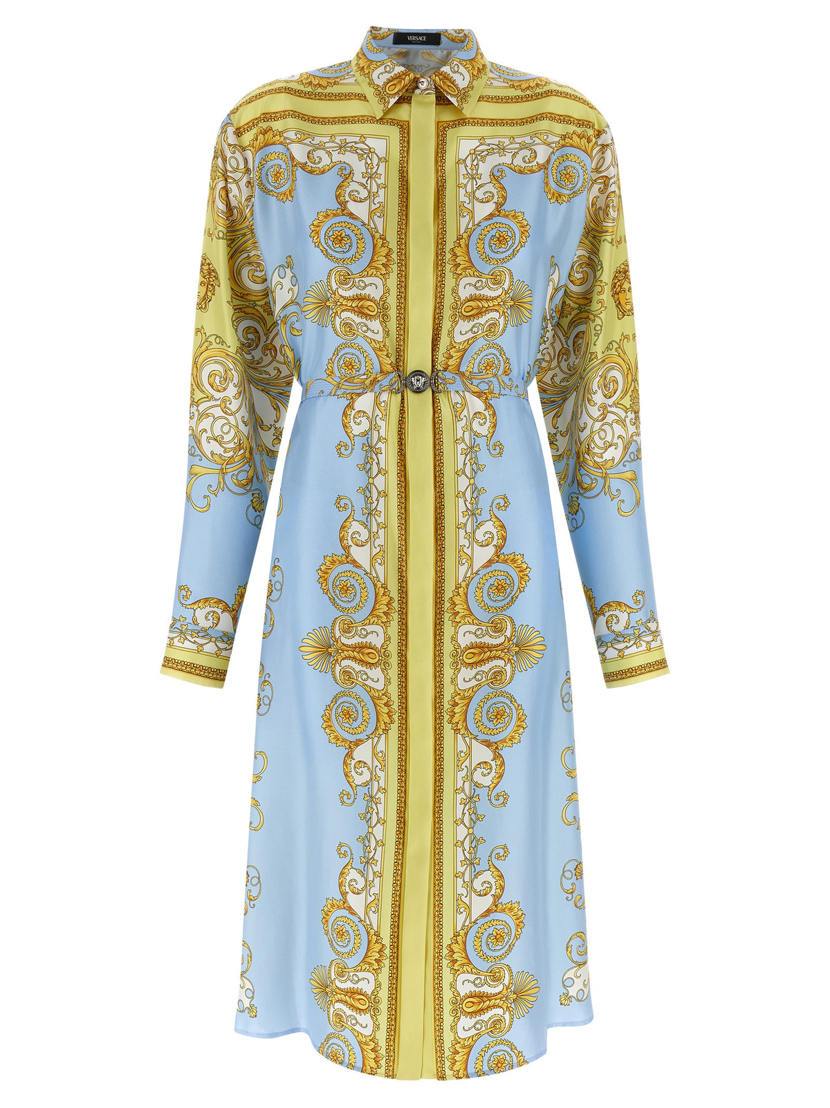 Robe midi en soie bleue Versace