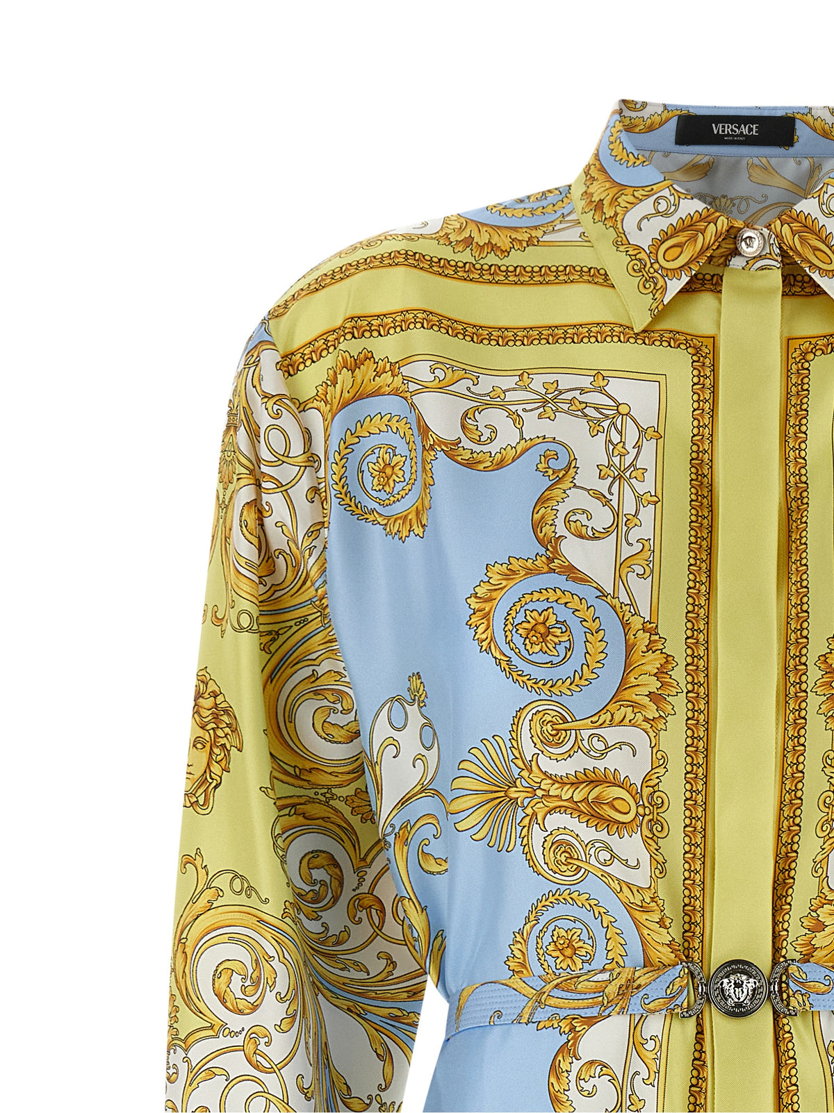 Robe midi en soie bleue Versace