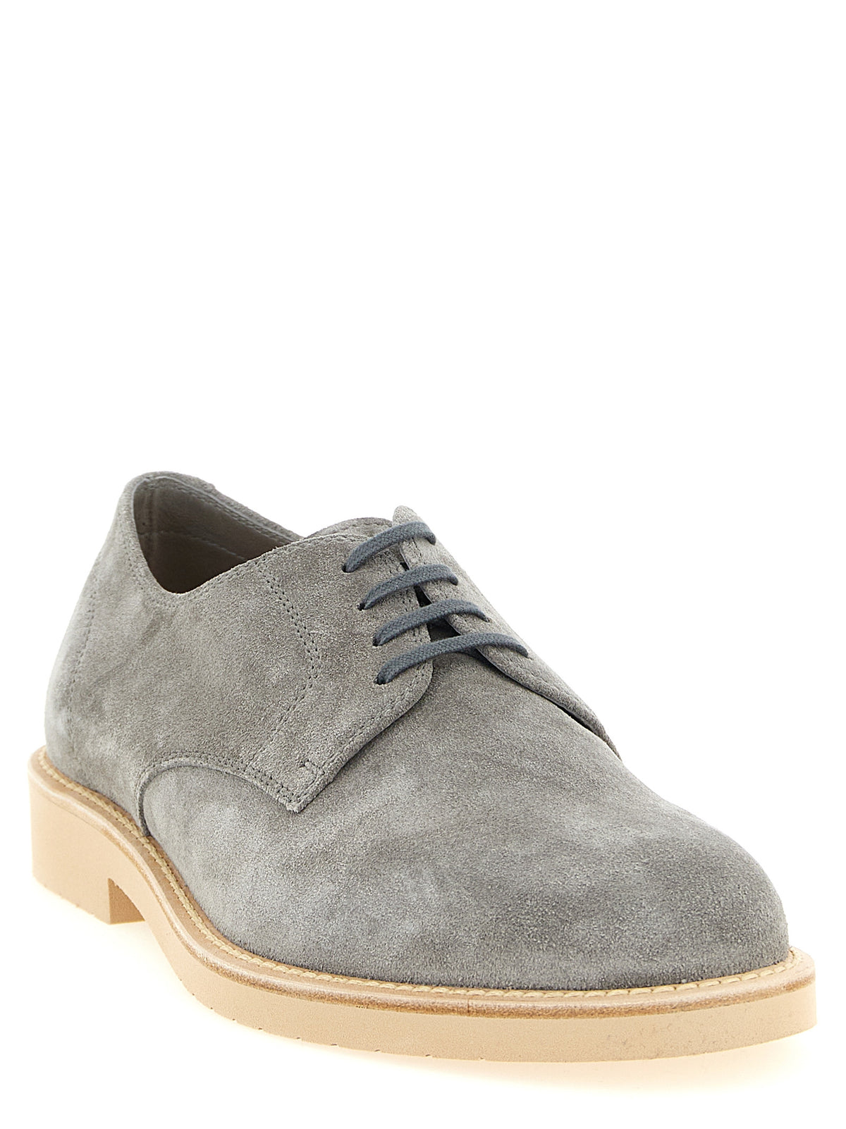 Brunello Cucinelli Derbies Et Richelieus En Cuir Gris