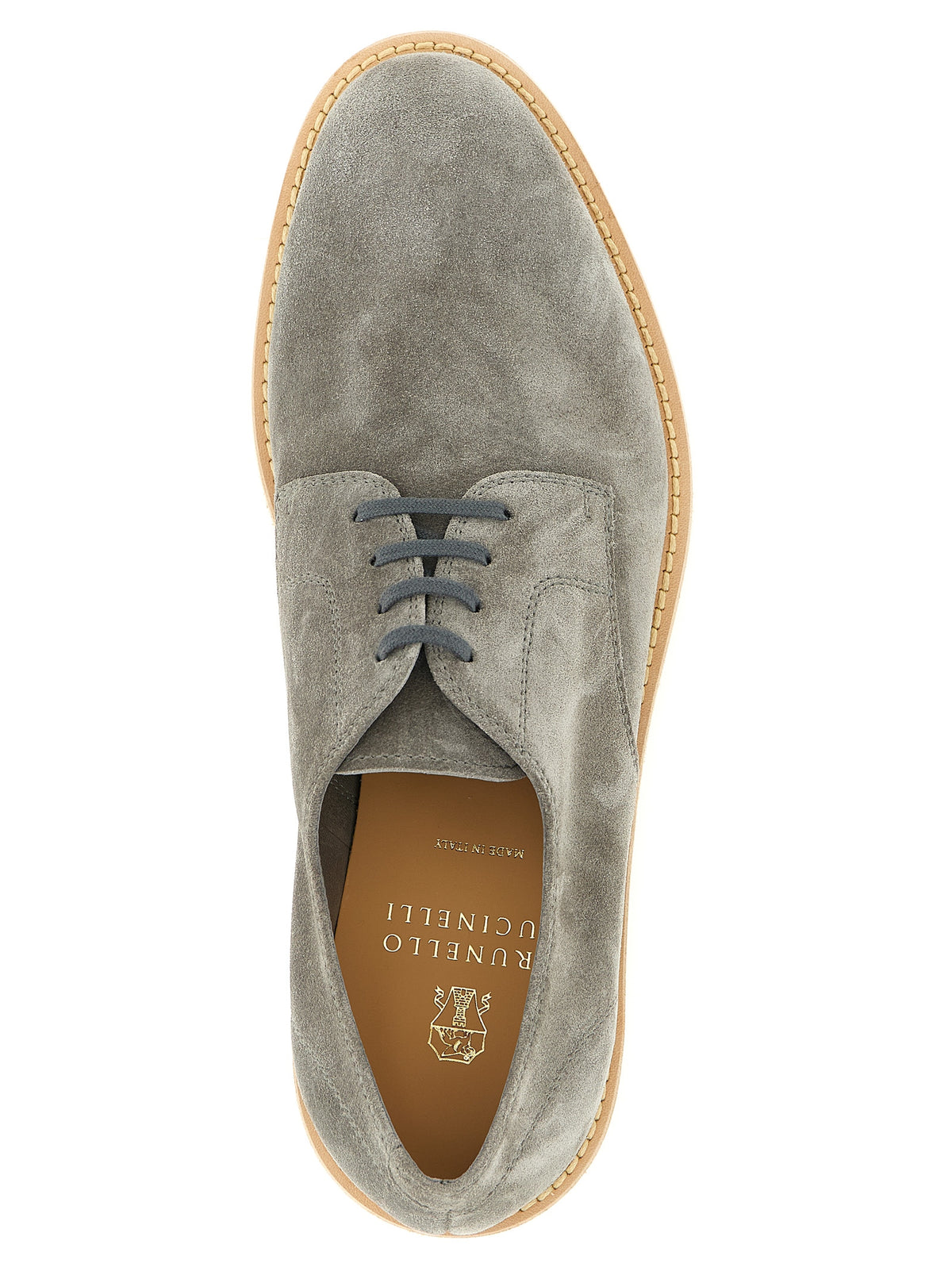 Brunello Cucinelli Derbies Et Richelieus En Cuir Gris
