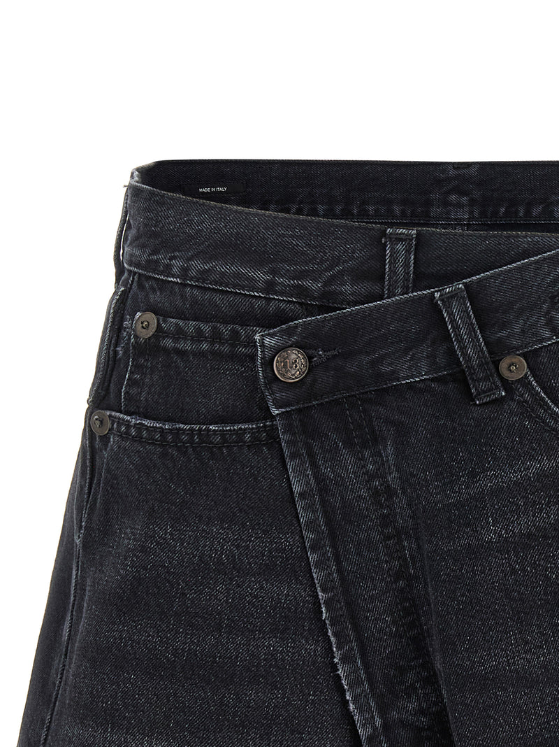R13 Black Cotton Bermuda Shorts