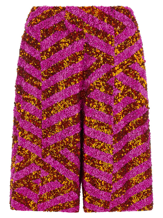 Shorts bermuda multicolores en viscose Dries Van Noten