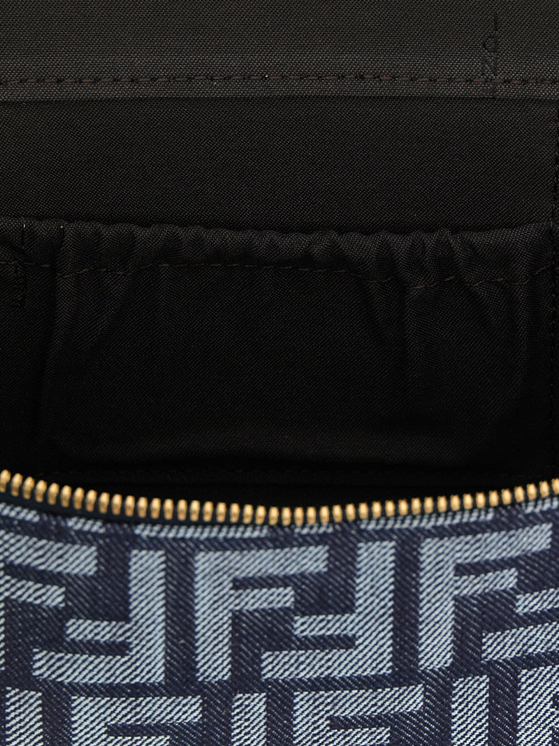 Fendi FF Vanity Blue Cotton Handbag
