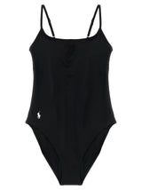 Maillot de bain une pièce en nylon noir Polo Ralph Lauren