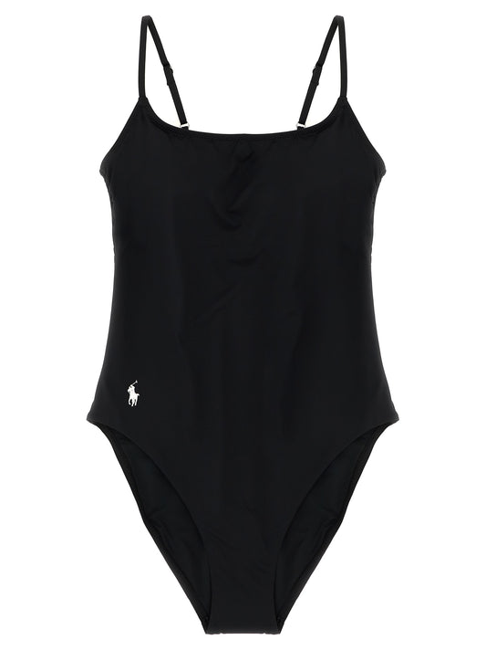 Maillot de bain une pièce en nylon noir Polo Ralph Lauren