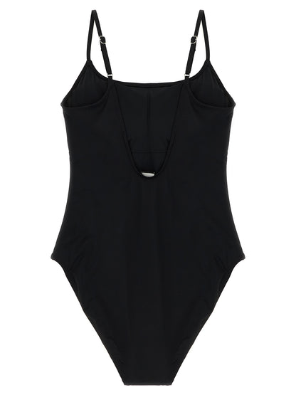 Polo Ralph Lauren Black Nylon One-Piece Swimsuit