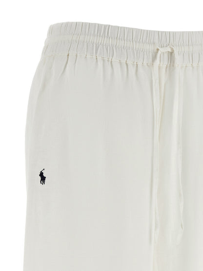 Polo Ralph Lauren White Linen Casual Pants