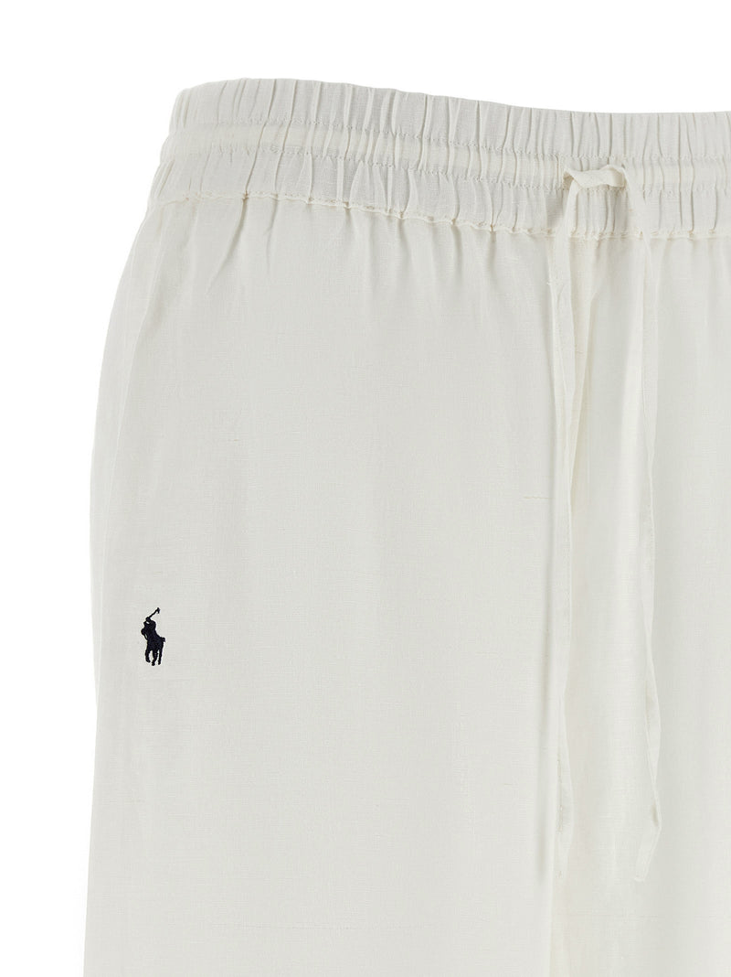 Polo Ralph Lauren White Linen Casual Pants