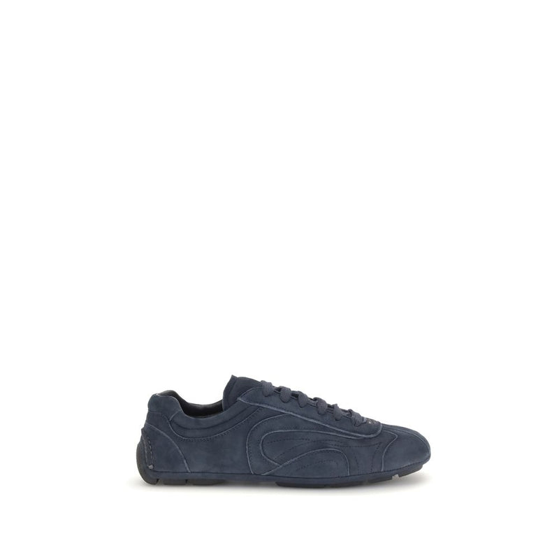 Baskets Prada en cuir de veau bleu Bos Taurus