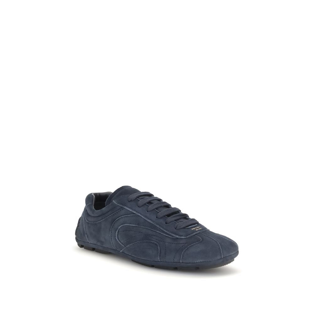 Baskets Prada en cuir de veau bleu Bos Taurus