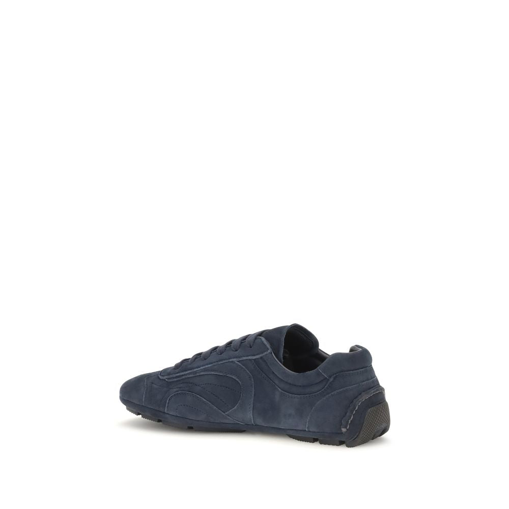 Baskets Prada en cuir de veau bleu Bos Taurus