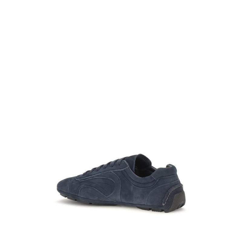 Baskets Prada en cuir de veau bleu Bos Taurus