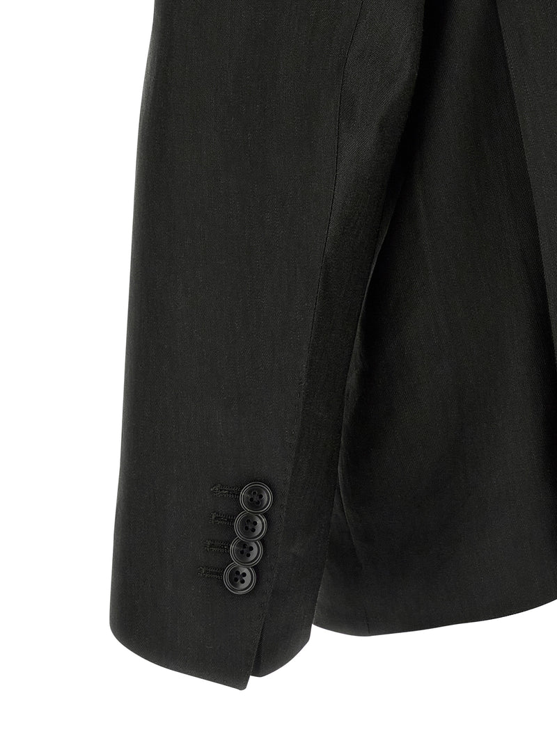 Tagliatore Black Linen Two-Piece Suit - Vesuvio Model