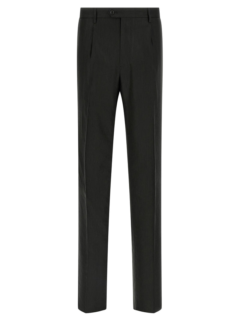 Tagliatore Black Linen Two-Piece Suit - Vesuvio Model