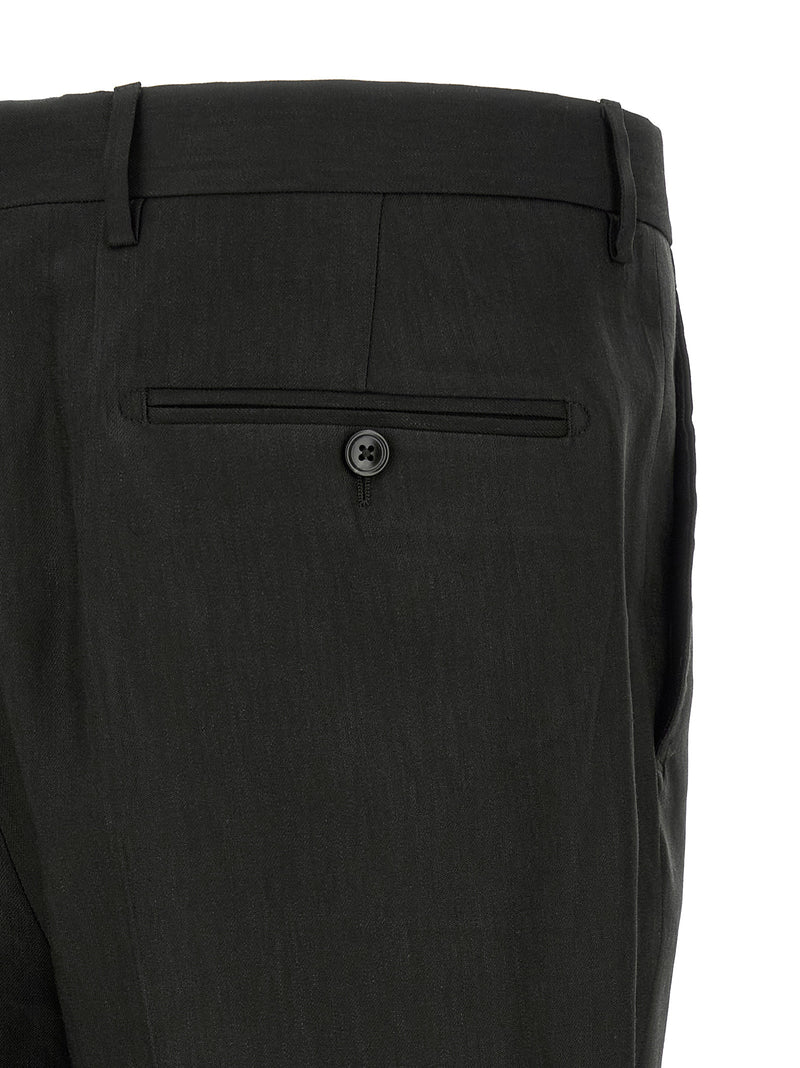 Tagliatore Black Linen Two-Piece Suit - Vesuvio Model