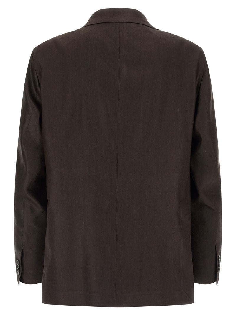 Tagliatore Vesuvio Brown Linen Two-Piece Suit for Men