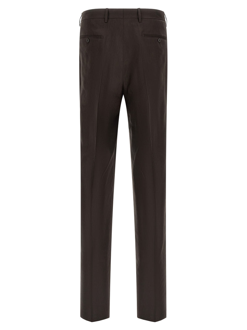Tagliatore Vesuvio Brown Linen Two-Piece Suit for Men