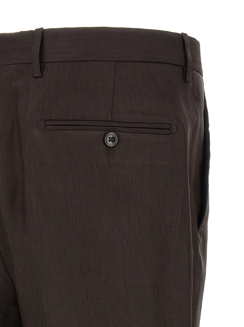 Tagliatore Vesuvio Brown Linen Two-Piece Suit for Men