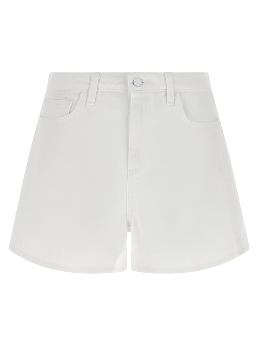L'Agence White Cotton Bermuda Shorts