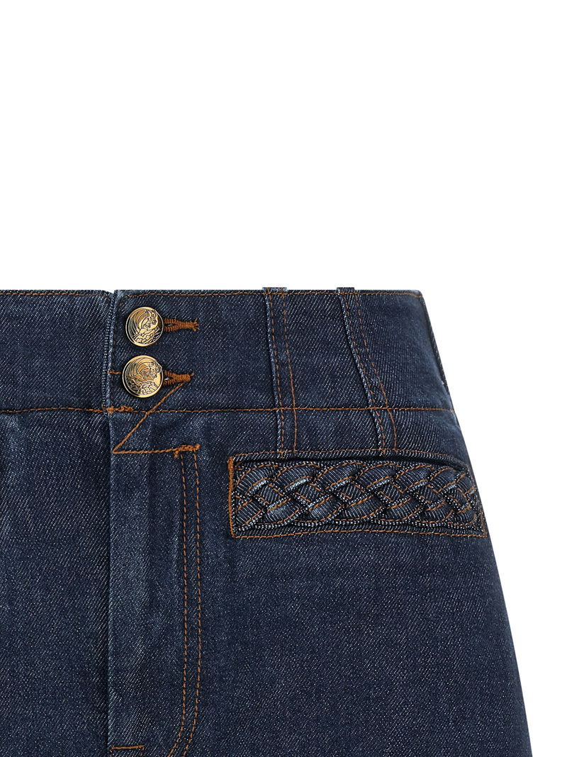 Zimmermann Aster Blue Cotton Bermuda Shorts for Women
