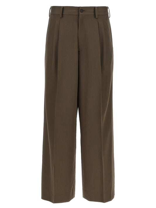 SSSTEIN Brown Wool Casual Pants