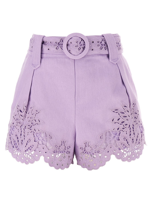 Shorts bermuda en lin violet FARM RIO